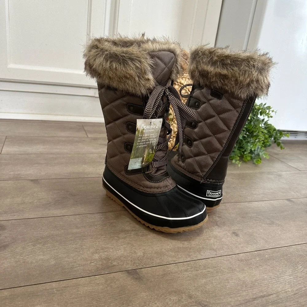 New Bearpaw Mckinley Women's Insulated Tall Winter Boots Water Proof Size 5